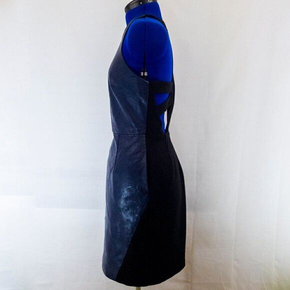 ABS Allen Schwartz Vegan Leather Dress w/ Back Cut - Picture 5 of 12